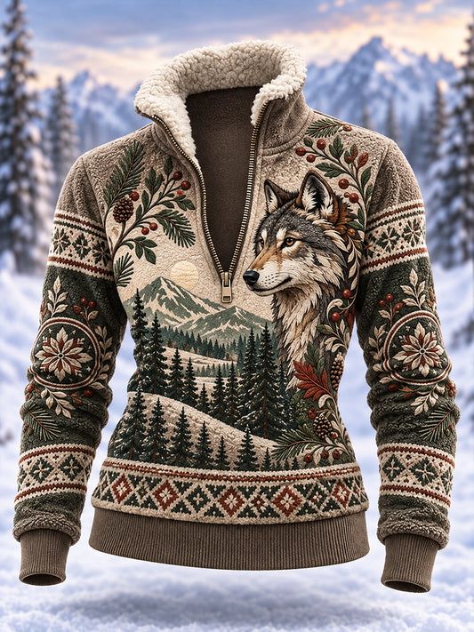 Kvinders nordiske Skovdyr feature på stand-kollar sweatshirt