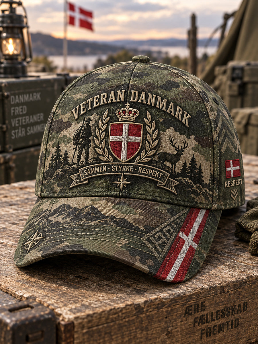 Mænds Vintage-stil hat med veteran minde print