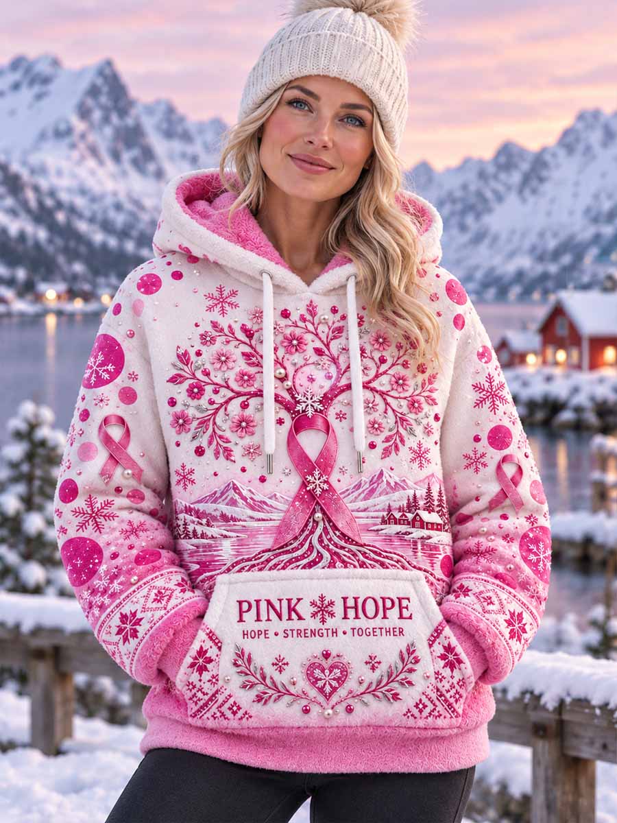 Kvinder Norge brystkræft opmærksomhed Mønster trykt sweatshirt
