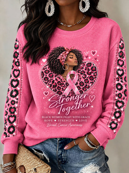 Kvinders brystkræft opmærksomhed Print Regelmæssig Sweatshirt