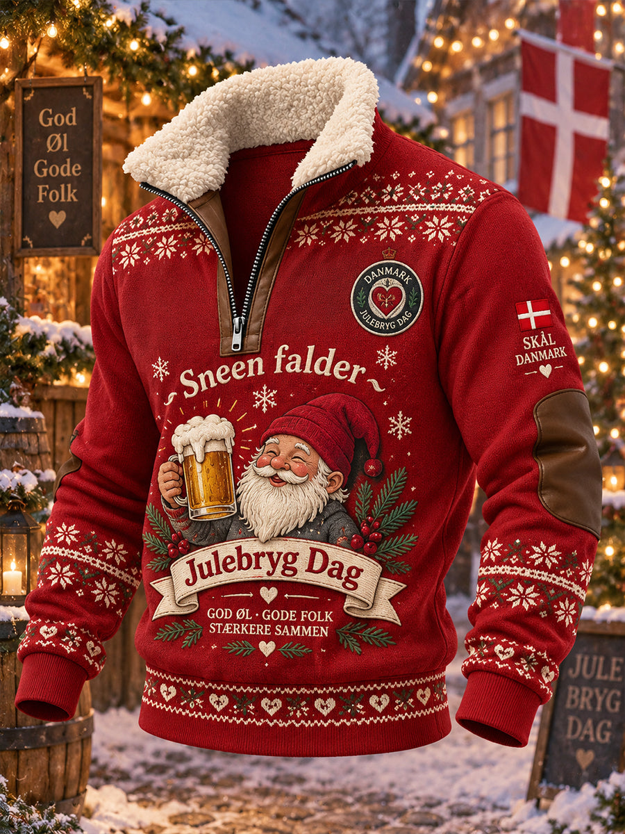 Mænds jul øl dag Grafisk udskrive Turtleneck langærme Sweatshirt