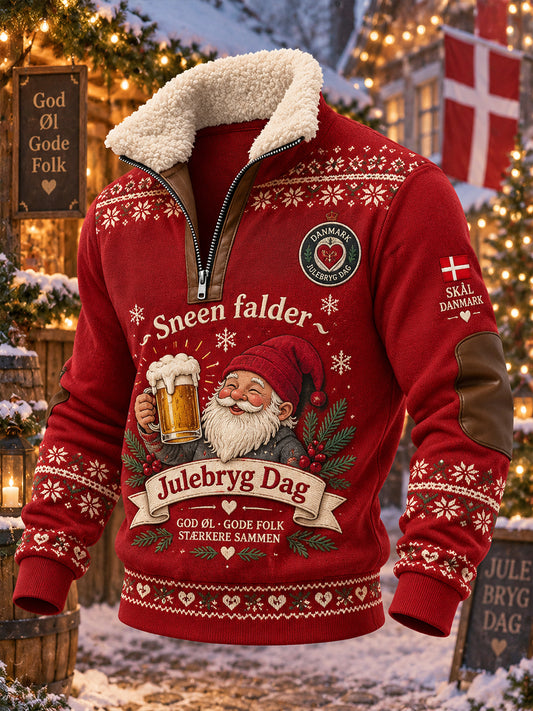 Mænds jul øl dag Grafisk udskrive Turtleneck langærme Sweatshirt