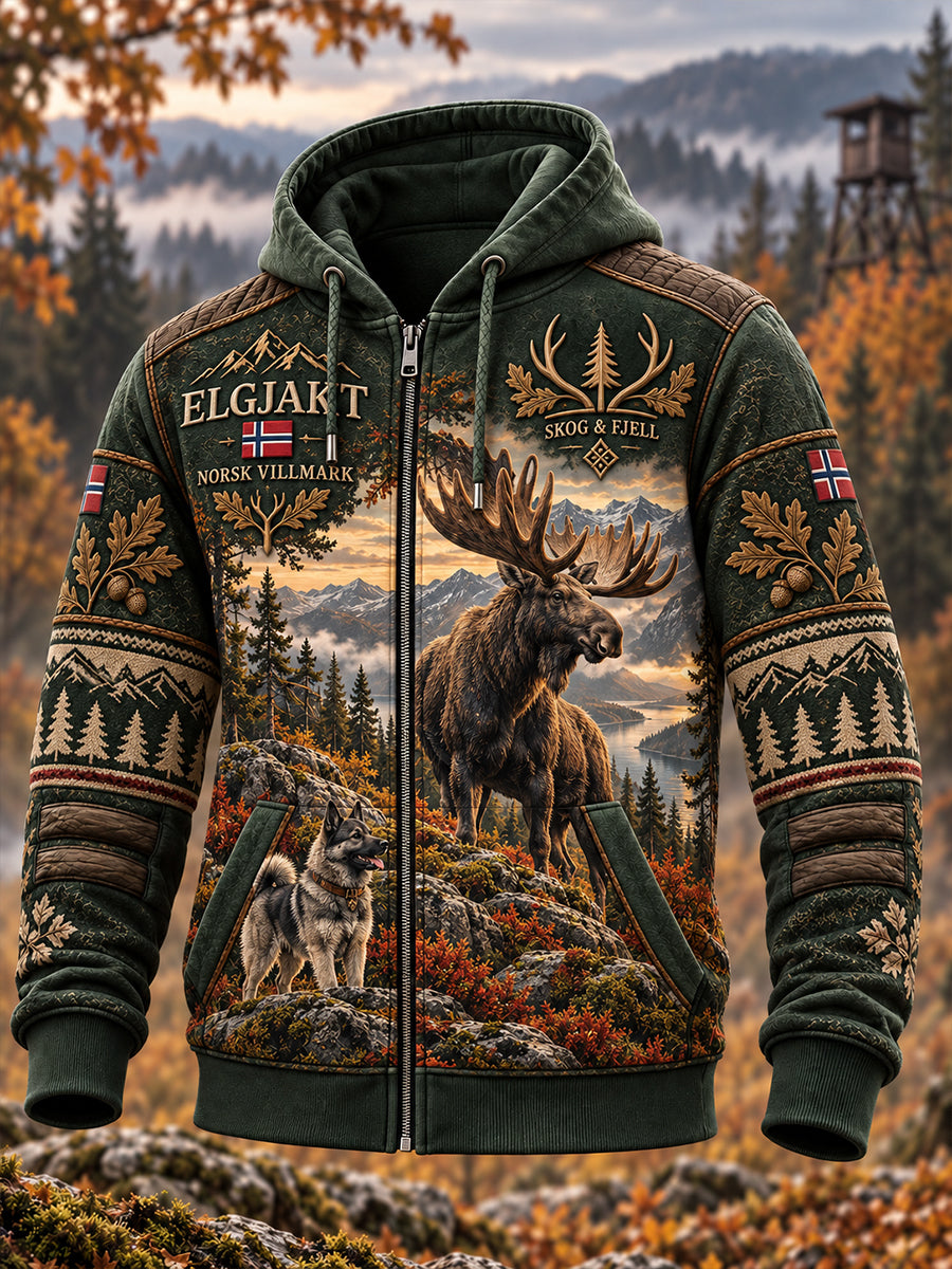 Menns norske jakt sesong Zip-Up Hoodie