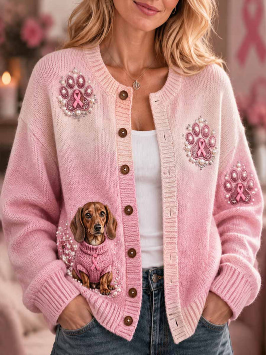 Kvinner brystkreft Print Cardigan