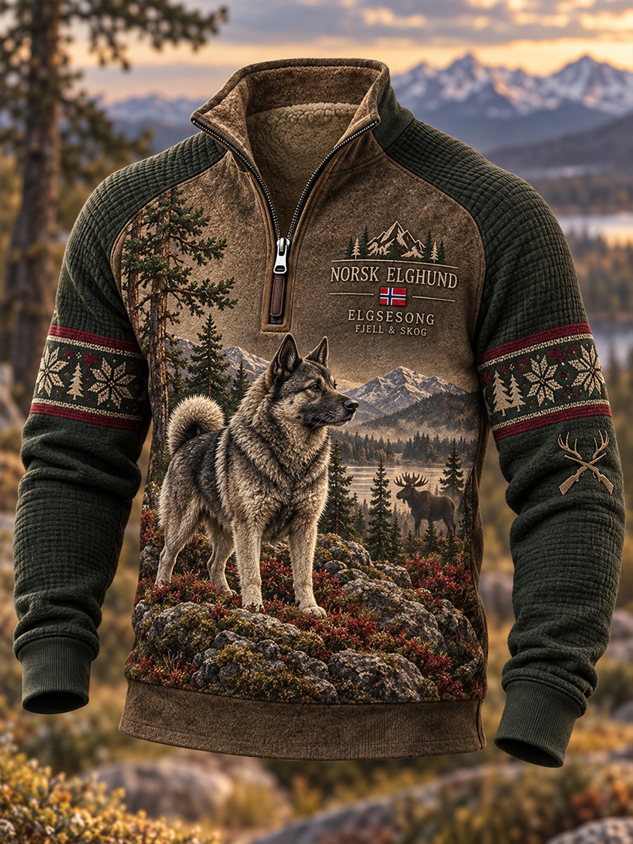 Menns norske jakt sesongen Halv-Zip-stand Sweatshirt