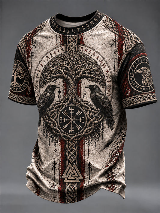 Mænds vikingetrykt t-shirt