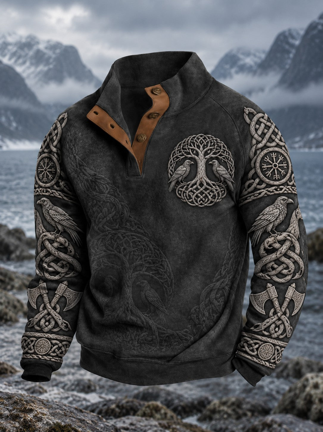 Mænds vikinge trykt sweatshirt