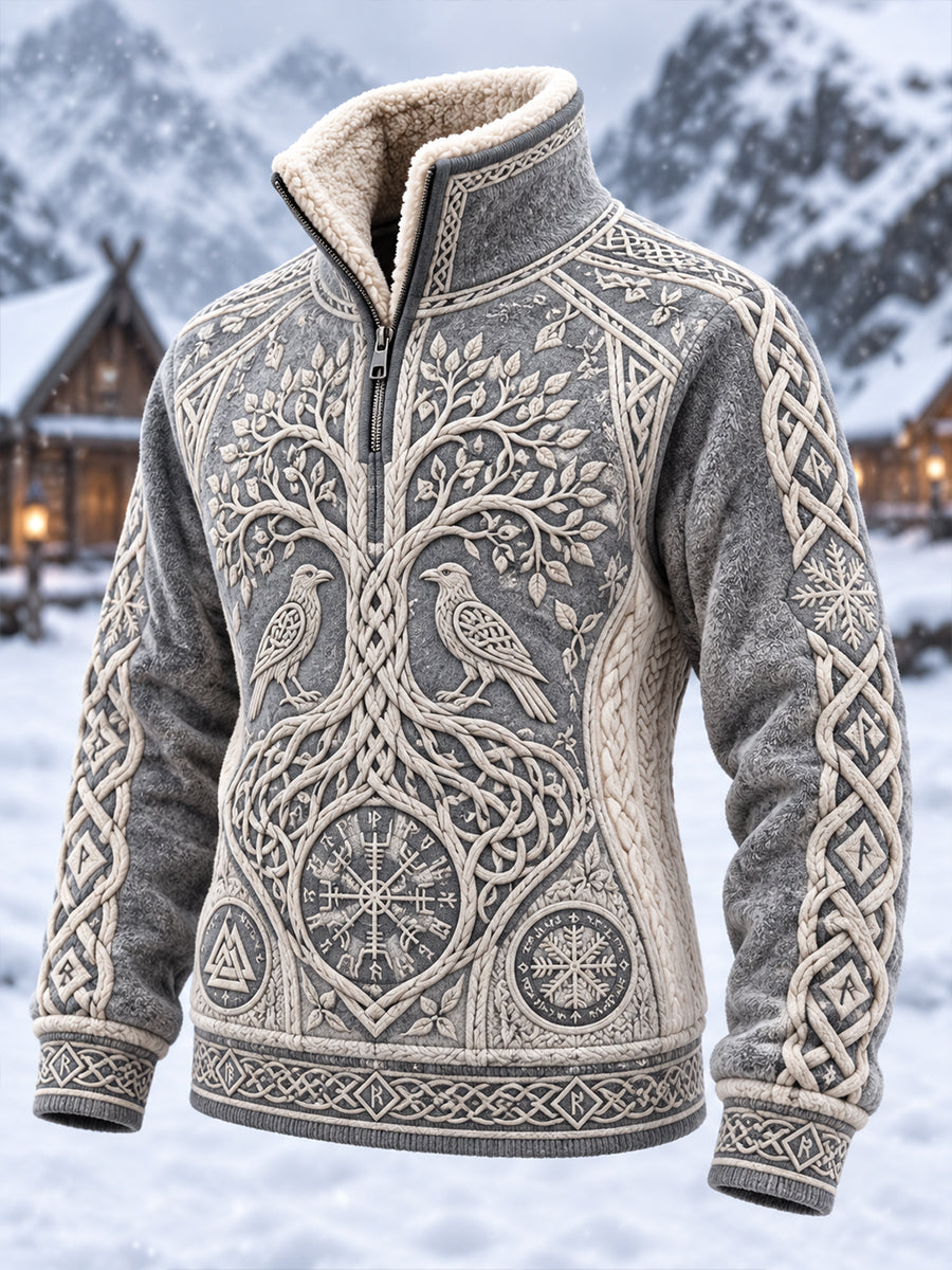 Kvinders vikinge-stil fleece-forede langærmede sweatshirt