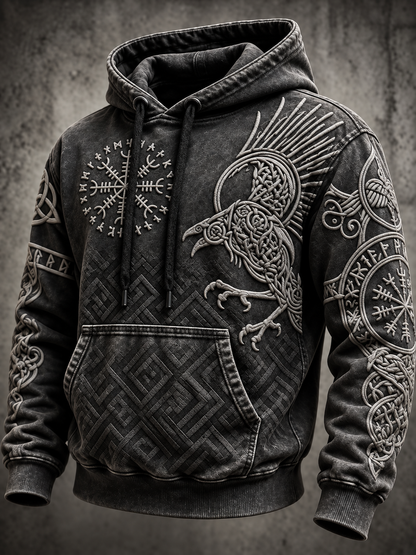 Mænds Vintage Viking Totem Hoodiehættere