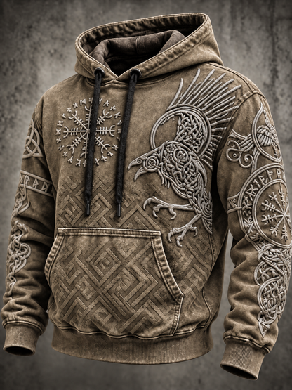 Mænds Vintage Viking Totem Hoodiehættere