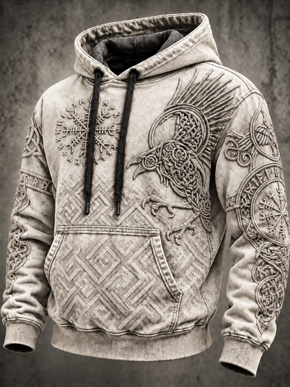 Mænds Vintage Viking Totem Hoodiehættere