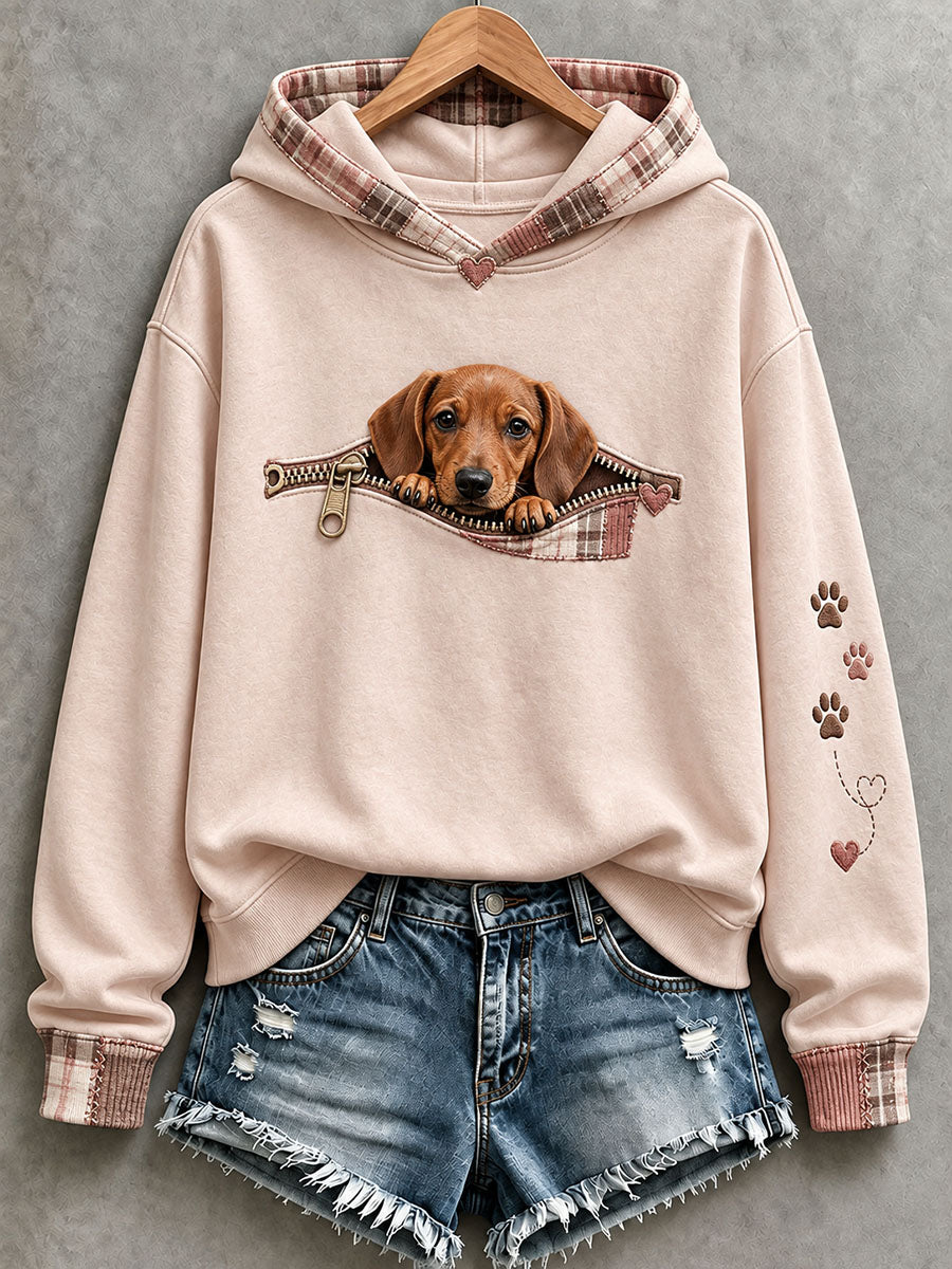 Kvindernes sjove hunde Hoodie.