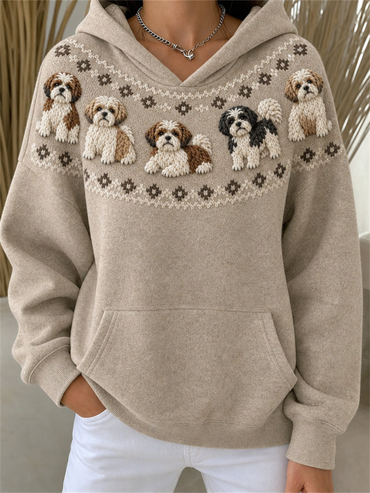 Kvinders Shih Tzu Dogs Yoke Isle Print hyggelig hættere