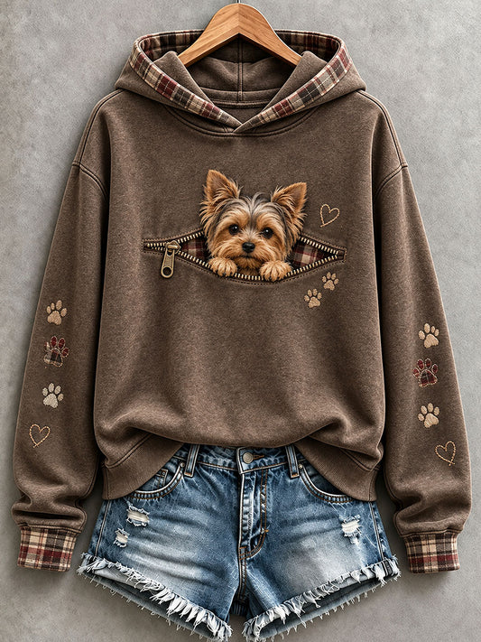 Kvinders sjove Yorkshire Terrier Hoodie.