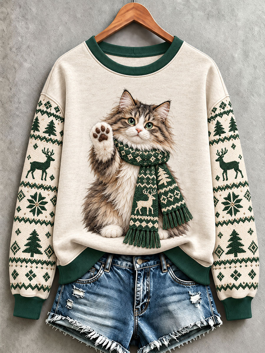 Kvinders søde kattekunst almindelig sweatshirt