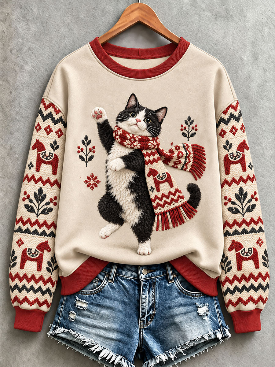 Kvinders søde kattekunst almindelig sweatshirt