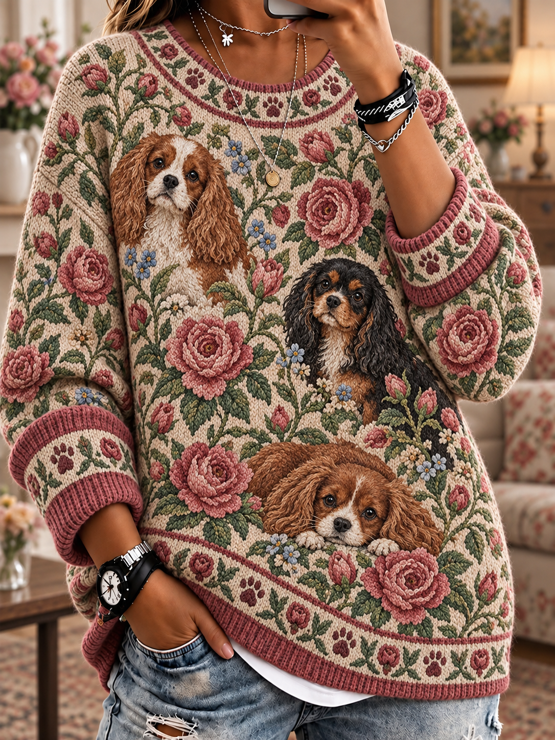 Kvinders Animal besætning hals Sweater Sweer