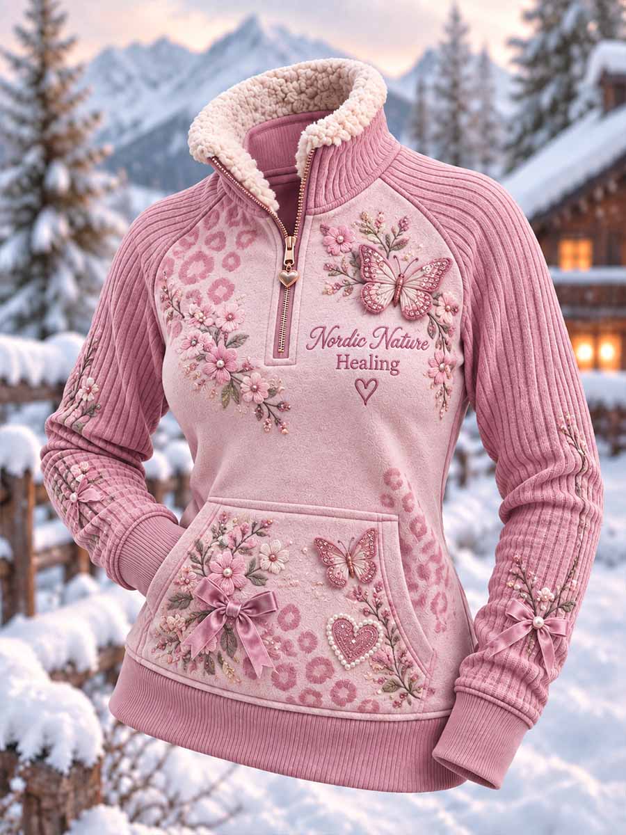 Kvinders mode Vinter Bryst kræft bevidsthed Grafisk udskrive Sweatshirt