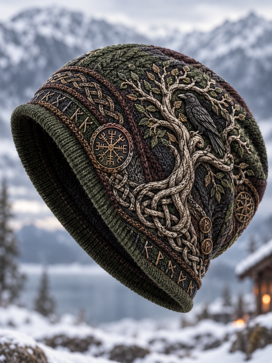 Viking Vintage efterår og vinter varm kold strikket hat.