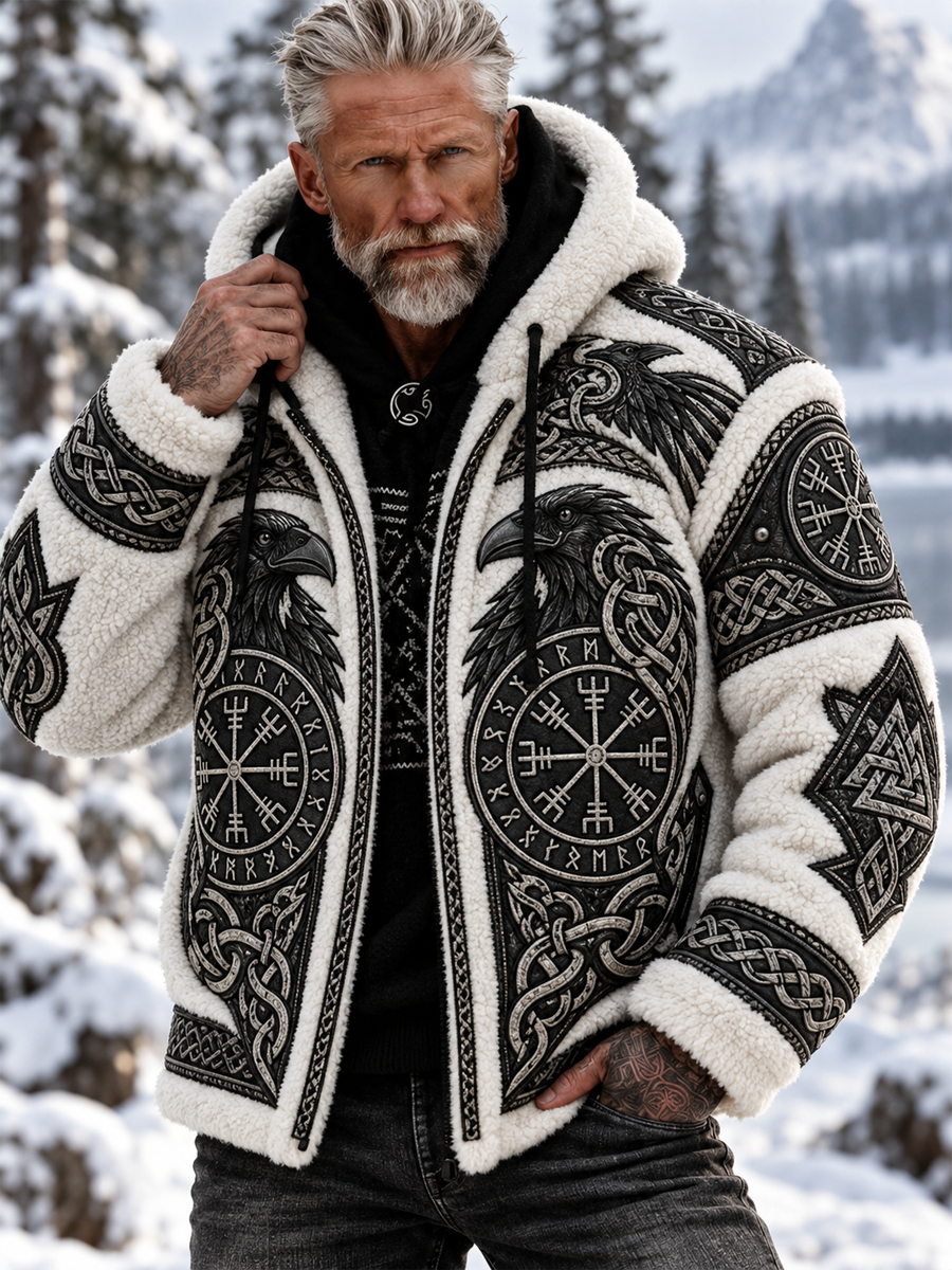 Herrefrakke i vikingestil af flannel