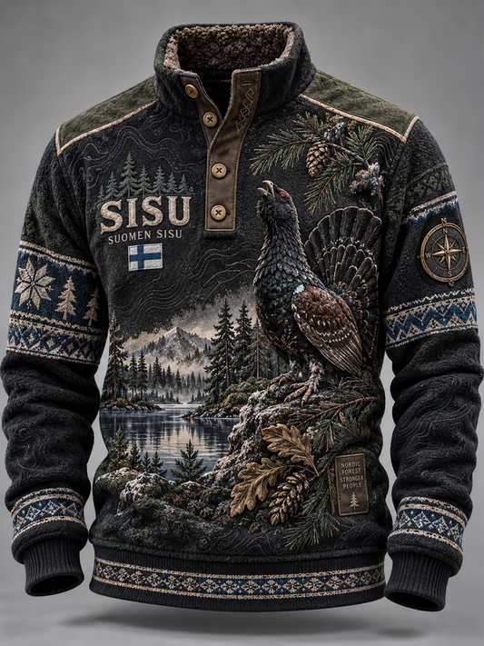 Miesten Sisu-kulttuuri neljän napin huppari