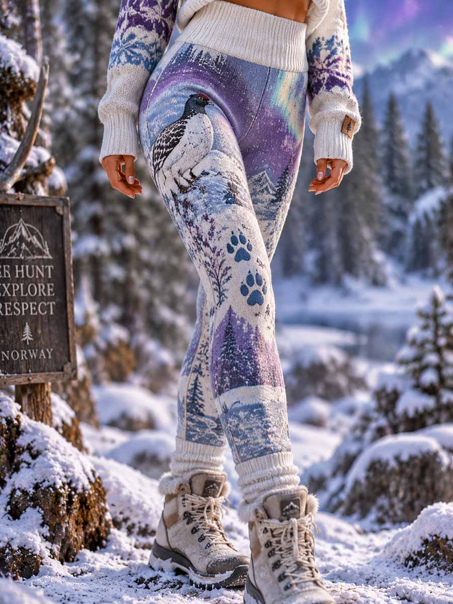 Kvinnerjagt sesongen mønstret trykt leggings