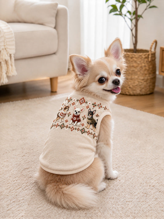 Chihuahua Mønster Design Kæledyr ærmeløse Veste