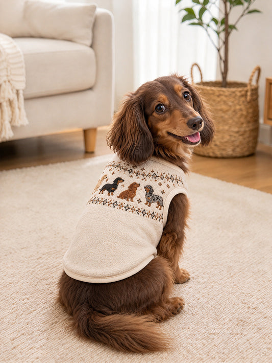 Dachhundd Mønster Design Pet ærmeløs Veste