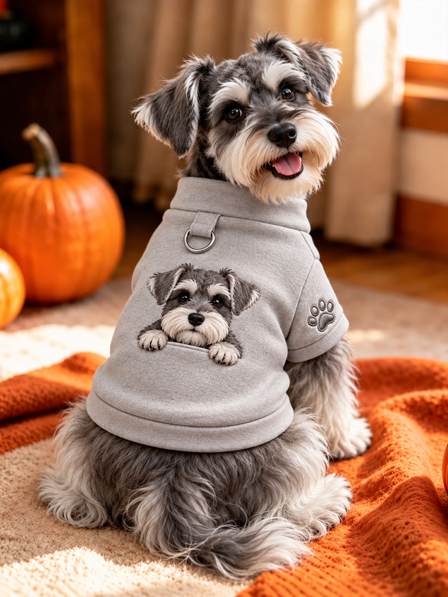 Søde Schnauzer Print hunde Short-ærme skjorte (med D-ring)