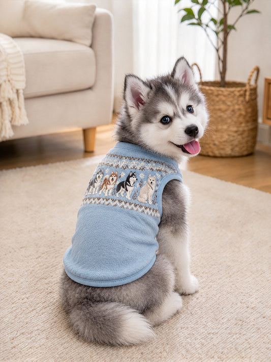 Sibirisk Husky Mønster Design Kæledyr ærmeløse Veste