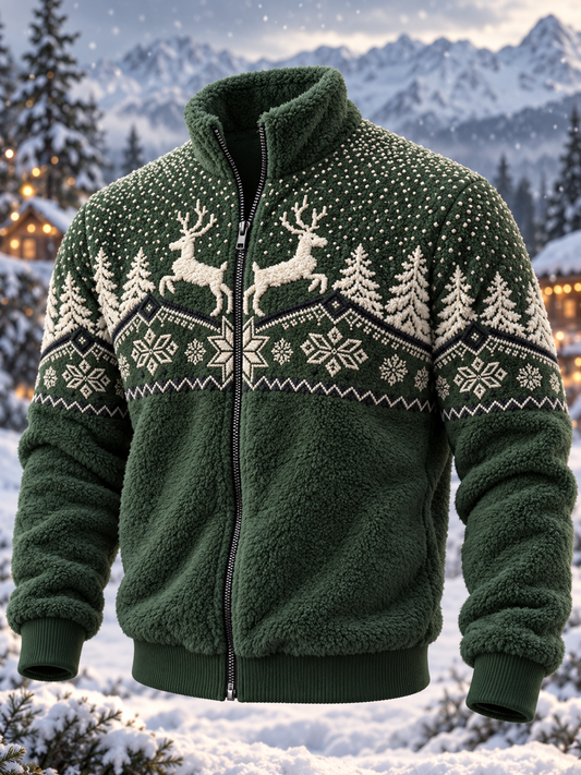Mænds juletrøje med norsk mønster Flanneljakke