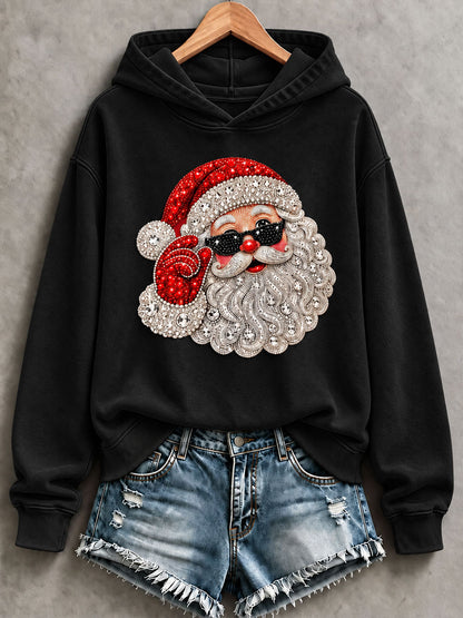 Kvinders Cool Santa Claus Print Regelmæssig Sweatshirt