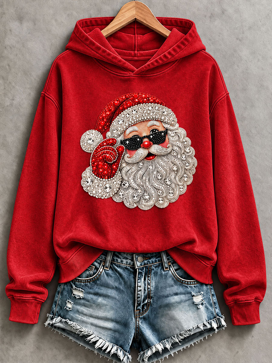 Kvinders Cool Santa Claus Print Regelmæssig Sweatshirt