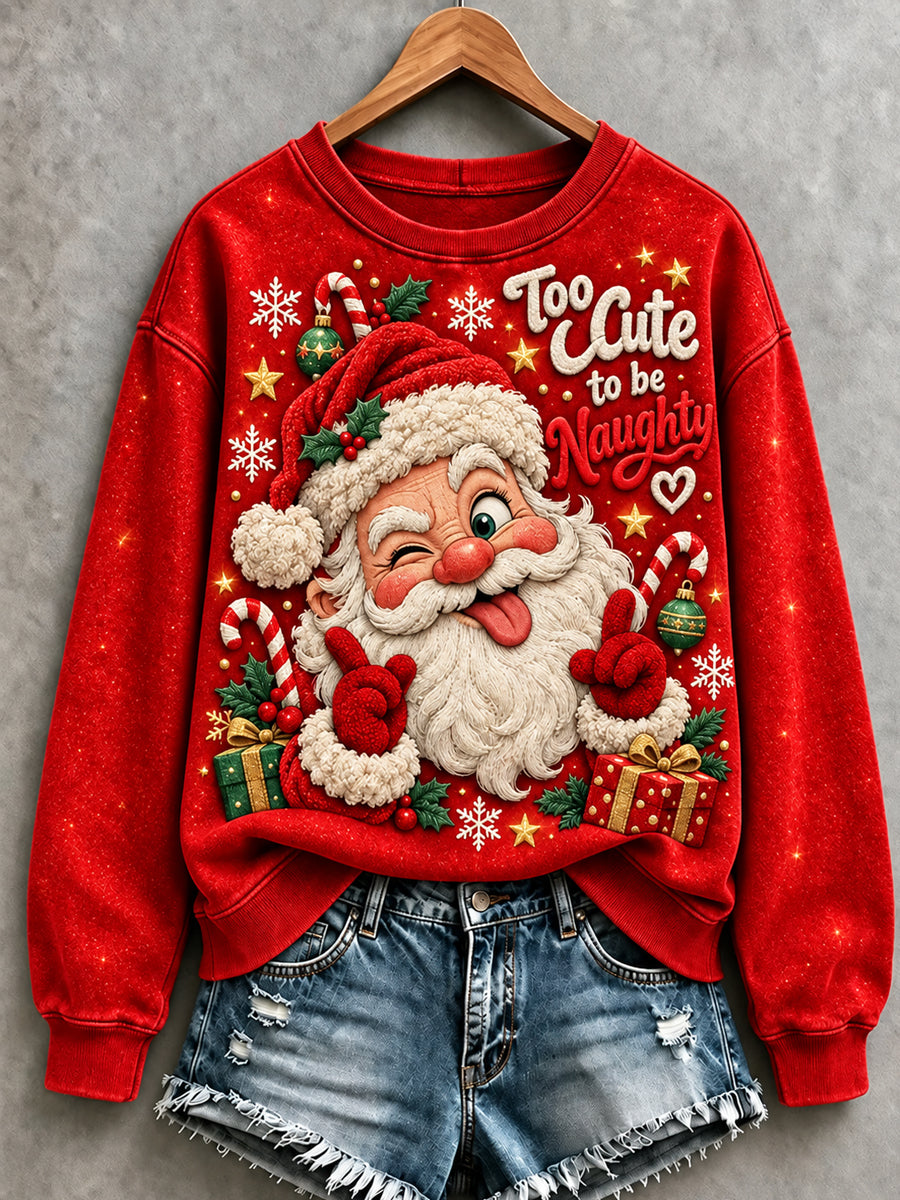 Mænds jul julen Claus kunst Print Sweatshirt