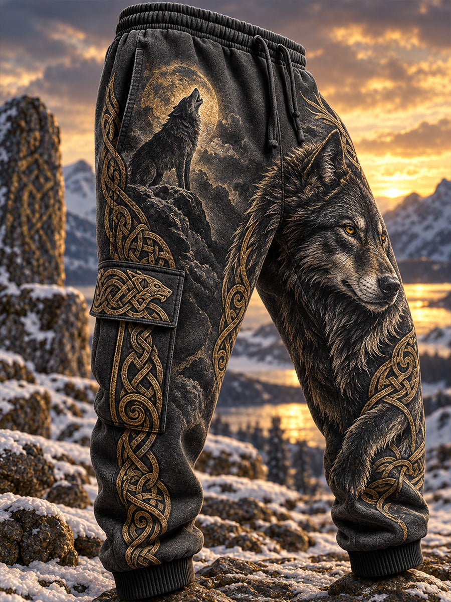 Mænds Retro Nordic VikingScandinavian Style Grafisk Print Casual sweatpants