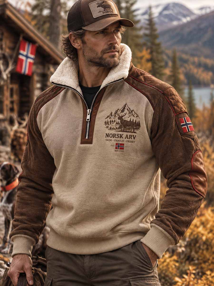 Herrers høstjaktsesong-mønstertrykk-sweatshirt