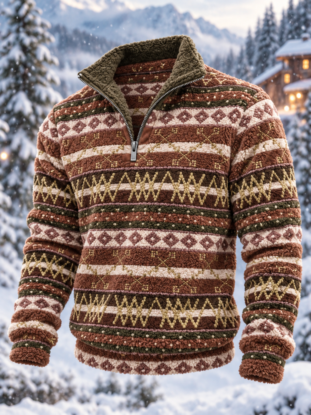 Mænds norsk flannelsweater