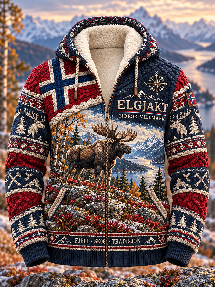 Menns norske jakt sesong Flannel Hooded jakke