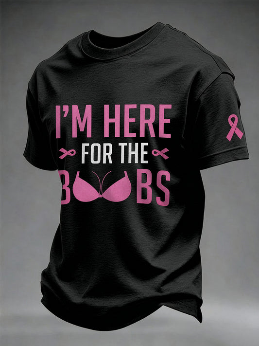 Mænds brystkræft opmærksomhed Rigtige mænd bærer Pink T-shirt