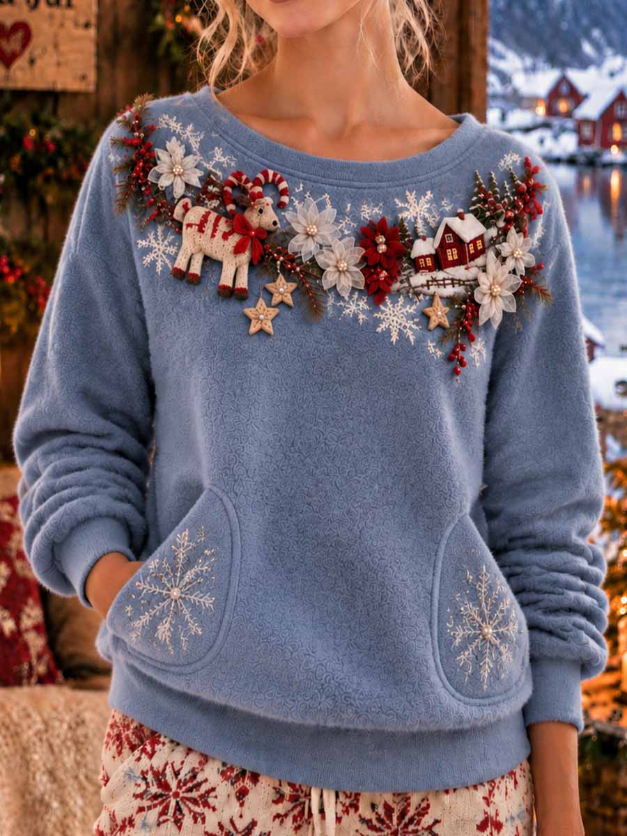 Kvinner Extreme Christmas Season Mønster Print Sweatshirt