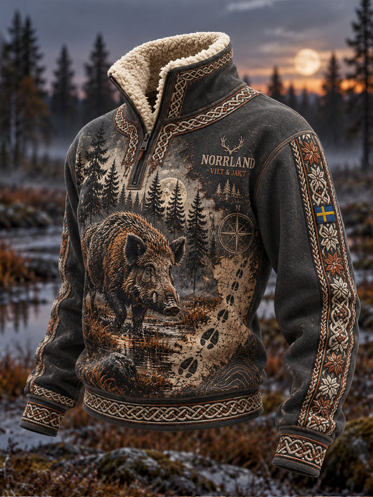 Kvinders svenske Moose jagt Fleece-Lined Stand-Collar Sweatshirt