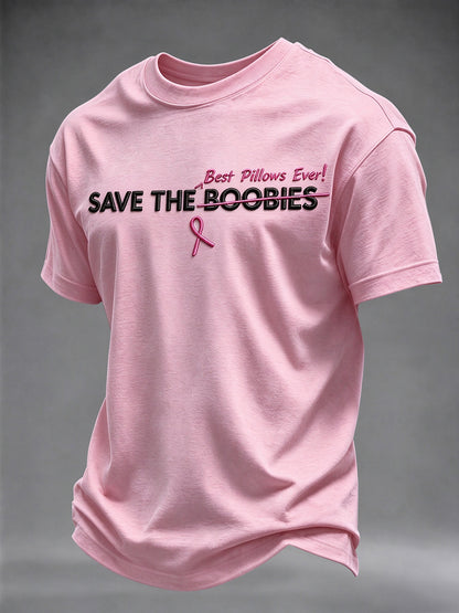 Mænds Brystkræftbevidstheds T-shirt – Ægte Mænd Bærer Pink