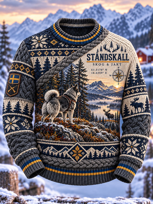 Bekväm tröja för män i svensk älgjaktstil