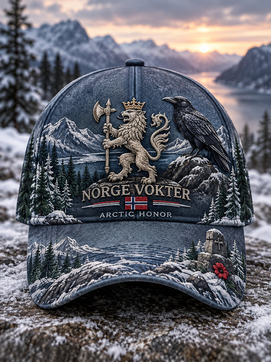 Herrehue for vinteren med militært inspirert grafisk trykk