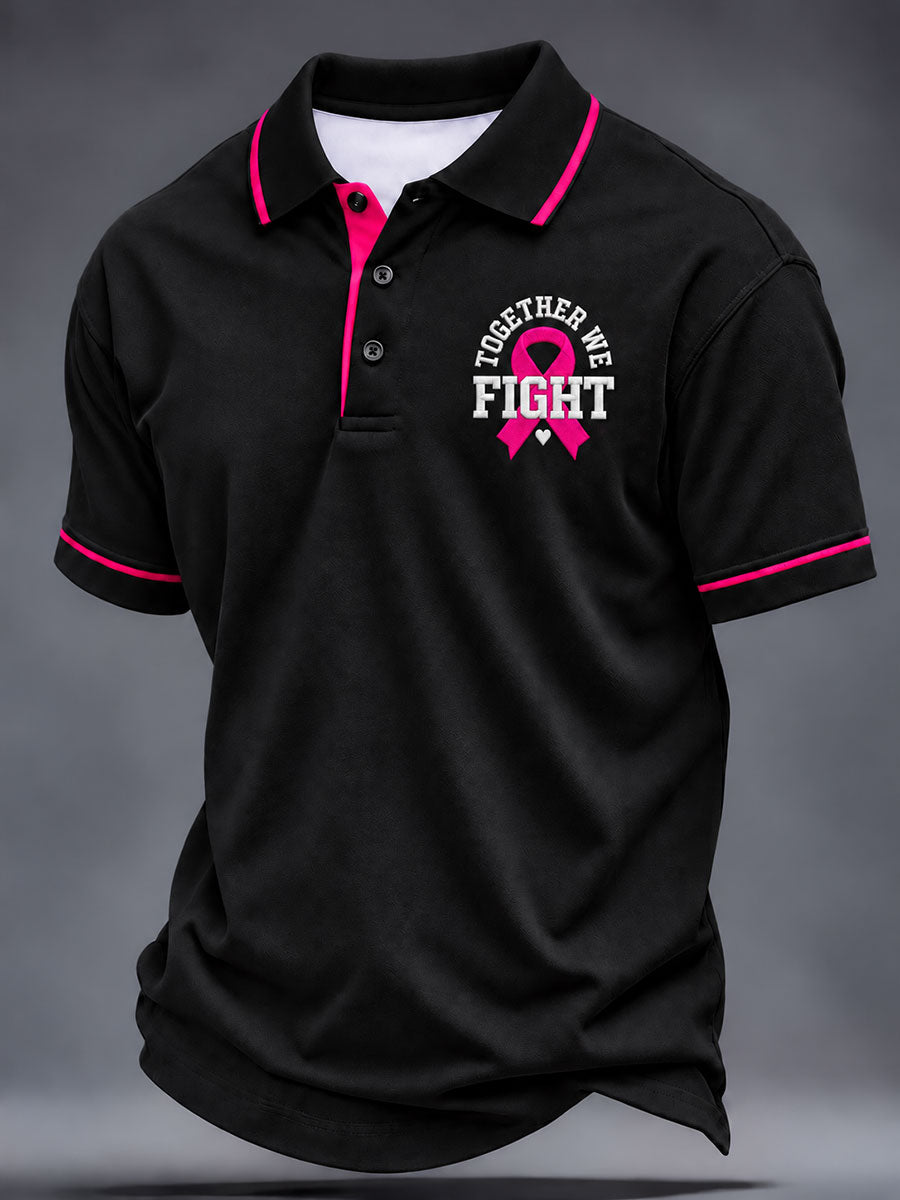 Mænds brystkræft bevidsthed Rigtige mænd bærer Pink Polo skjorte