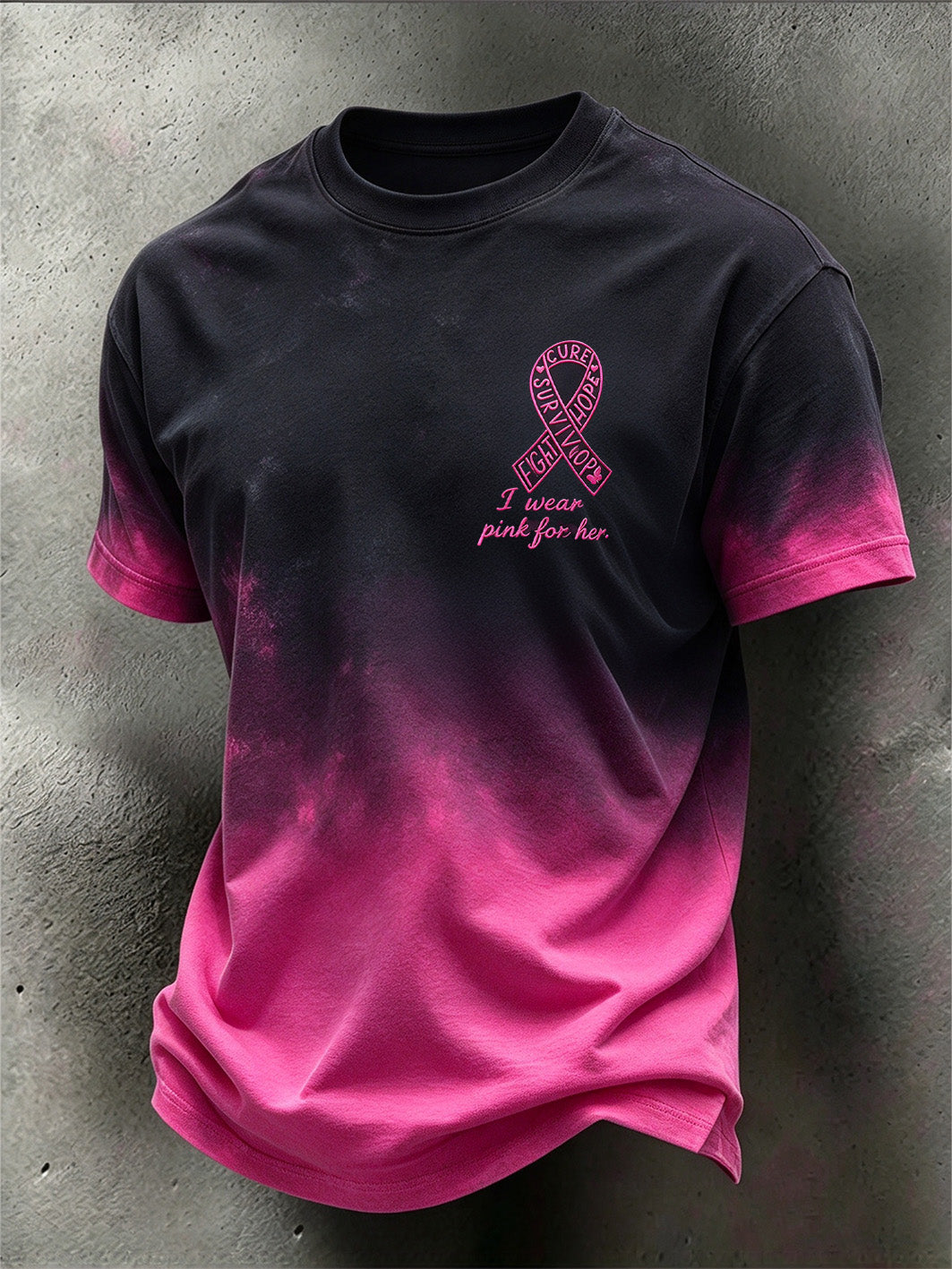 Mænds Jeg bærer pink for hendes mønster Kausale korte ærmer t-shirt