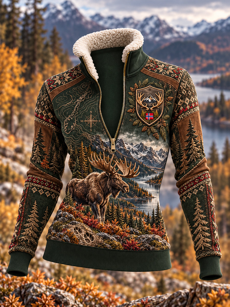 Damegenser med halvglidelås, foret med fleece, for jaktsesongen i Norge