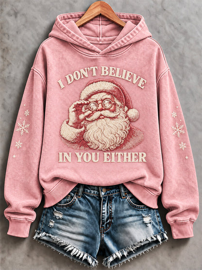 Dame-sweatshirt med print: Jeg tror heller ikke på dig