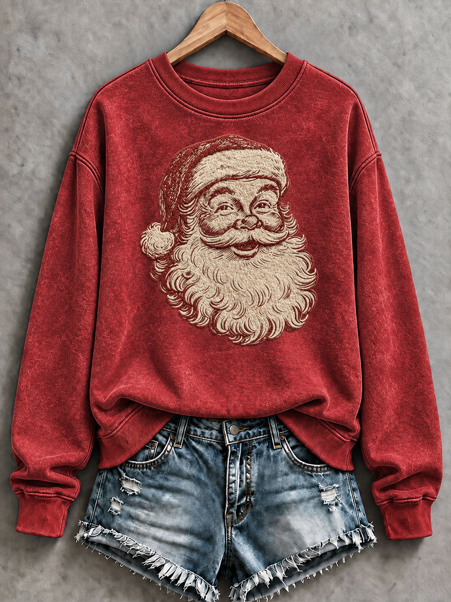Kvinders julemand Print Casual Sweatshirt