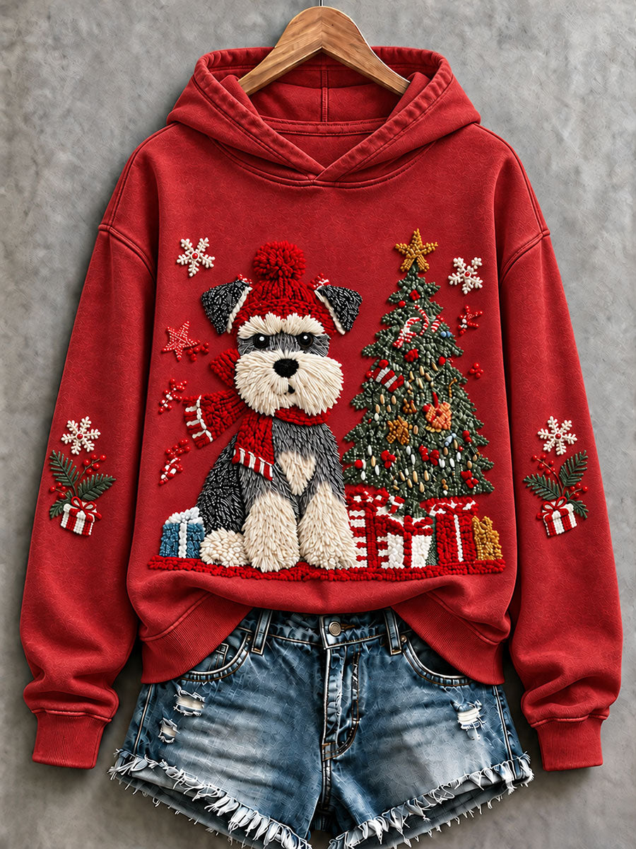 Kvinders jul sjov hund kunst regelmæssig sweatshirt